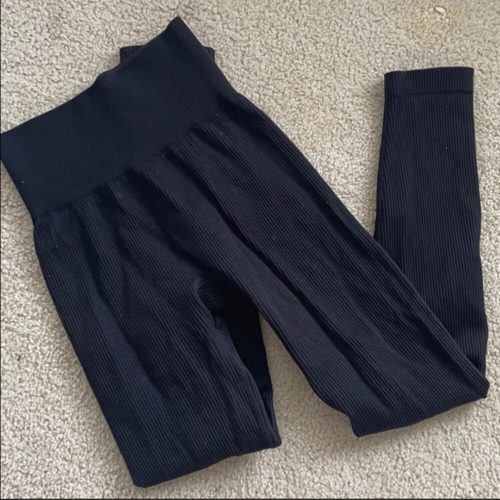Aerie black ribbed seamless legging